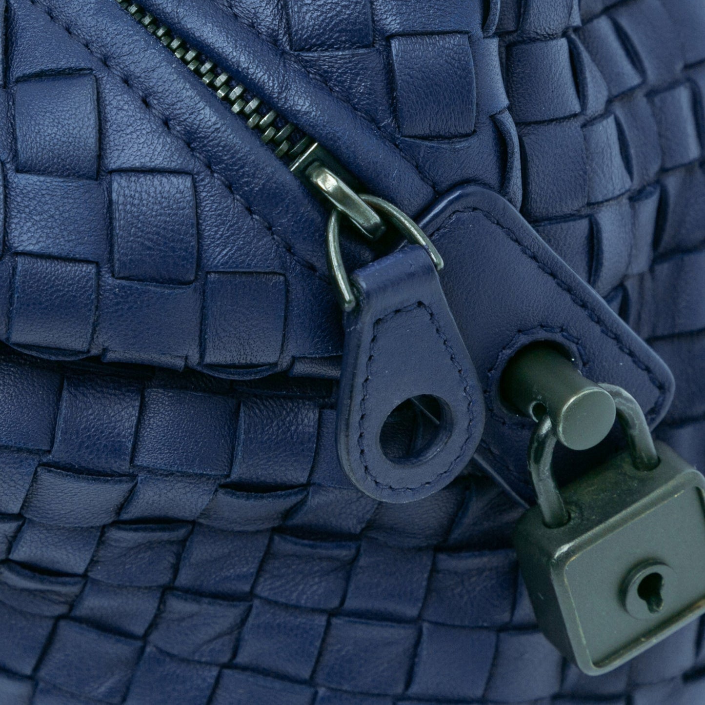 Blue Bottega Veneta Nappa Intrecciato Montaigne Shoulder Bag
