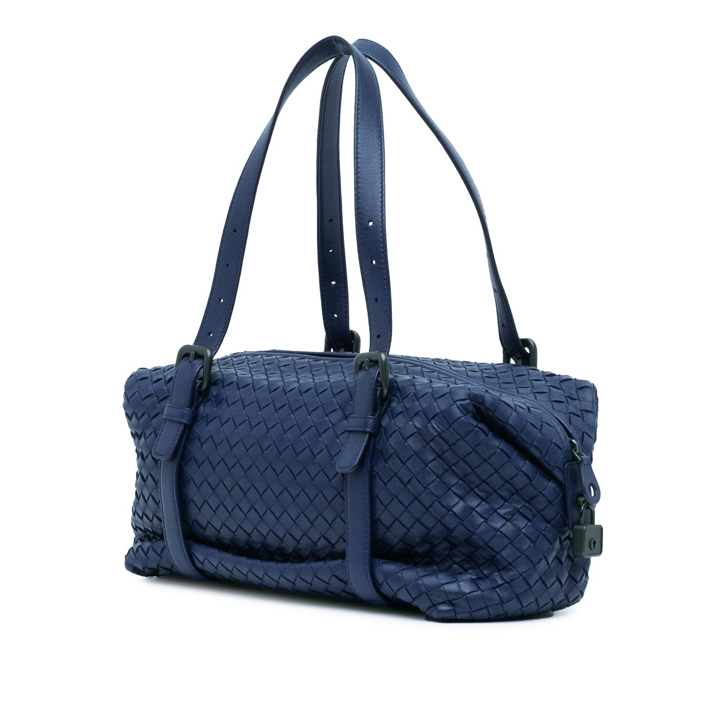 Blue Bottega Veneta Nappa Intrecciato Montaigne Shoulder Bag