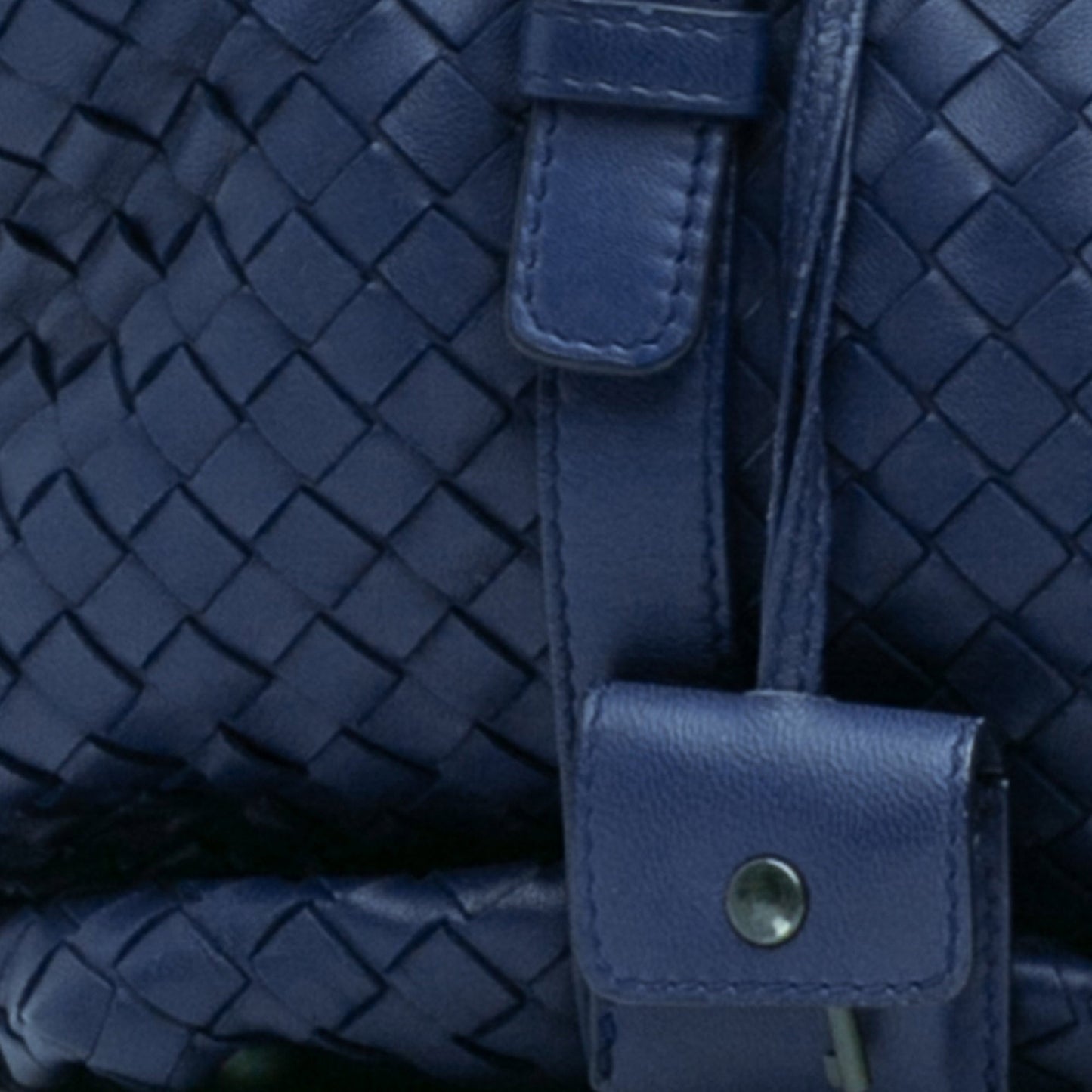 Blue Bottega Veneta Nappa Intrecciato Montaigne Shoulder Bag