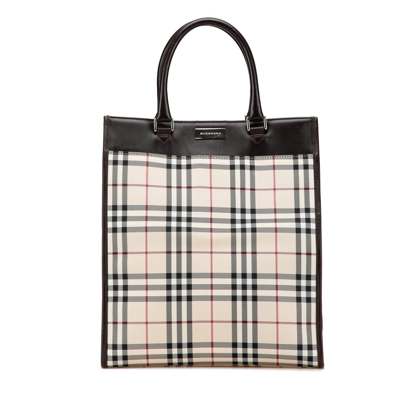 Beige Burberry House Check Canvas Tote