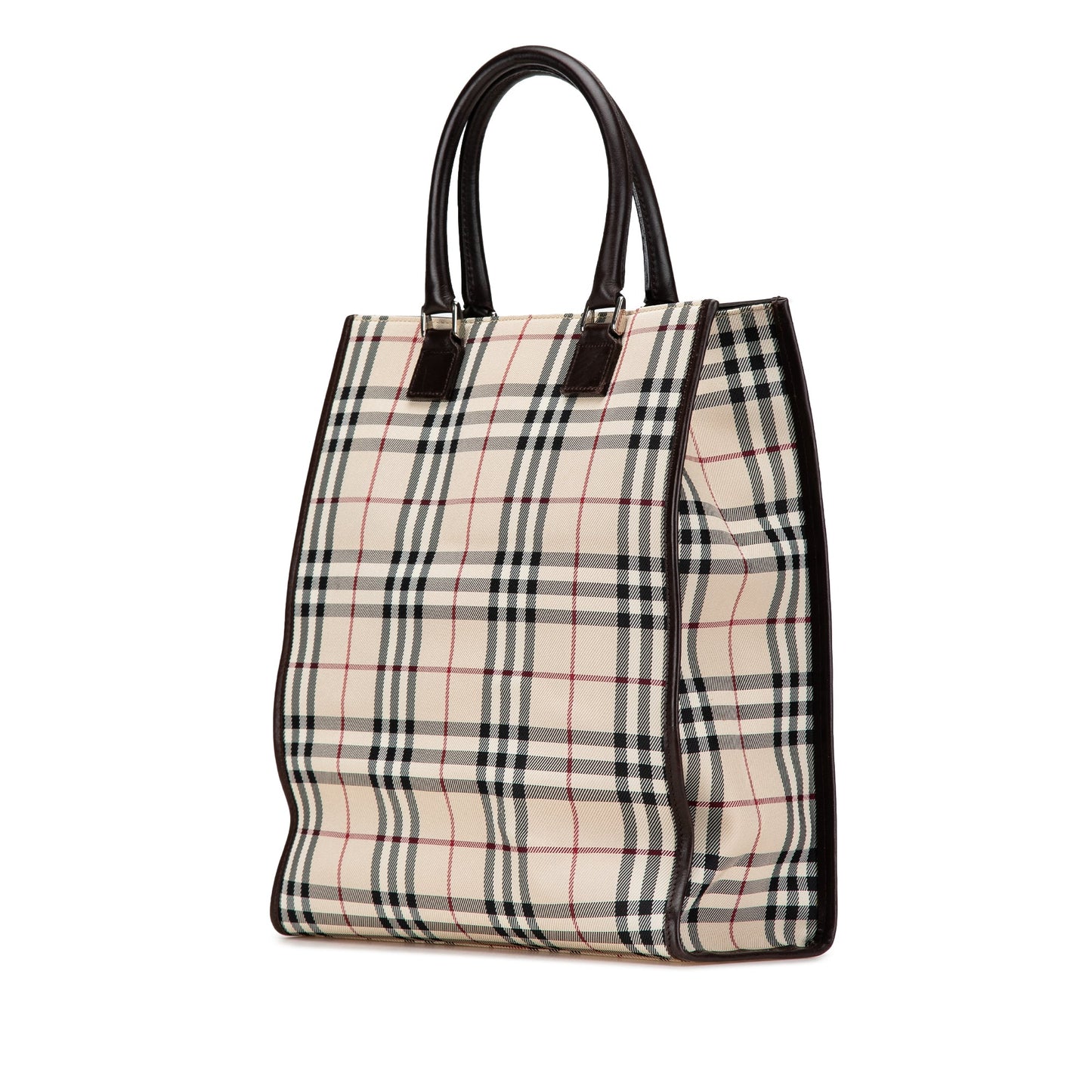 Beige Burberry House Check Canvas Tote