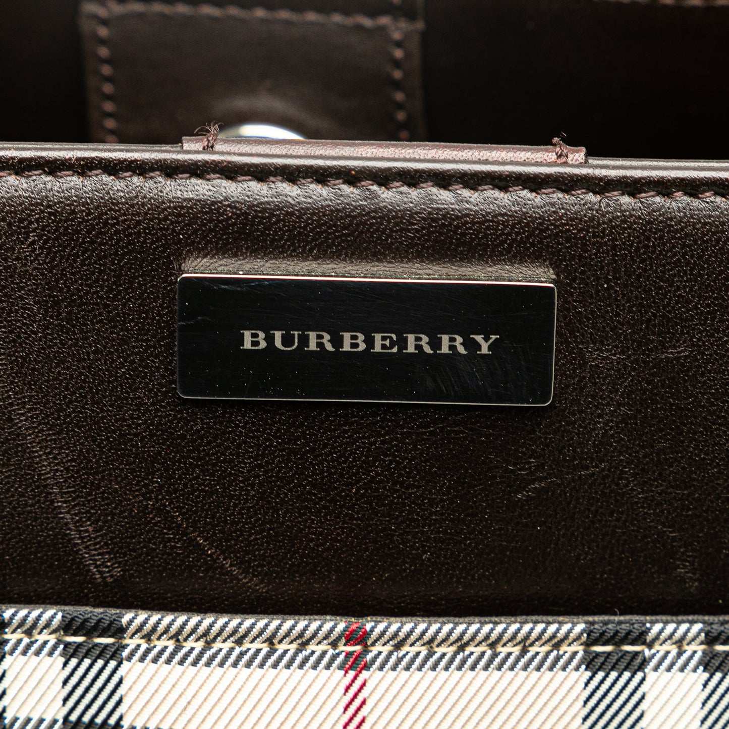 Beige Burberry House Check Canvas Tote