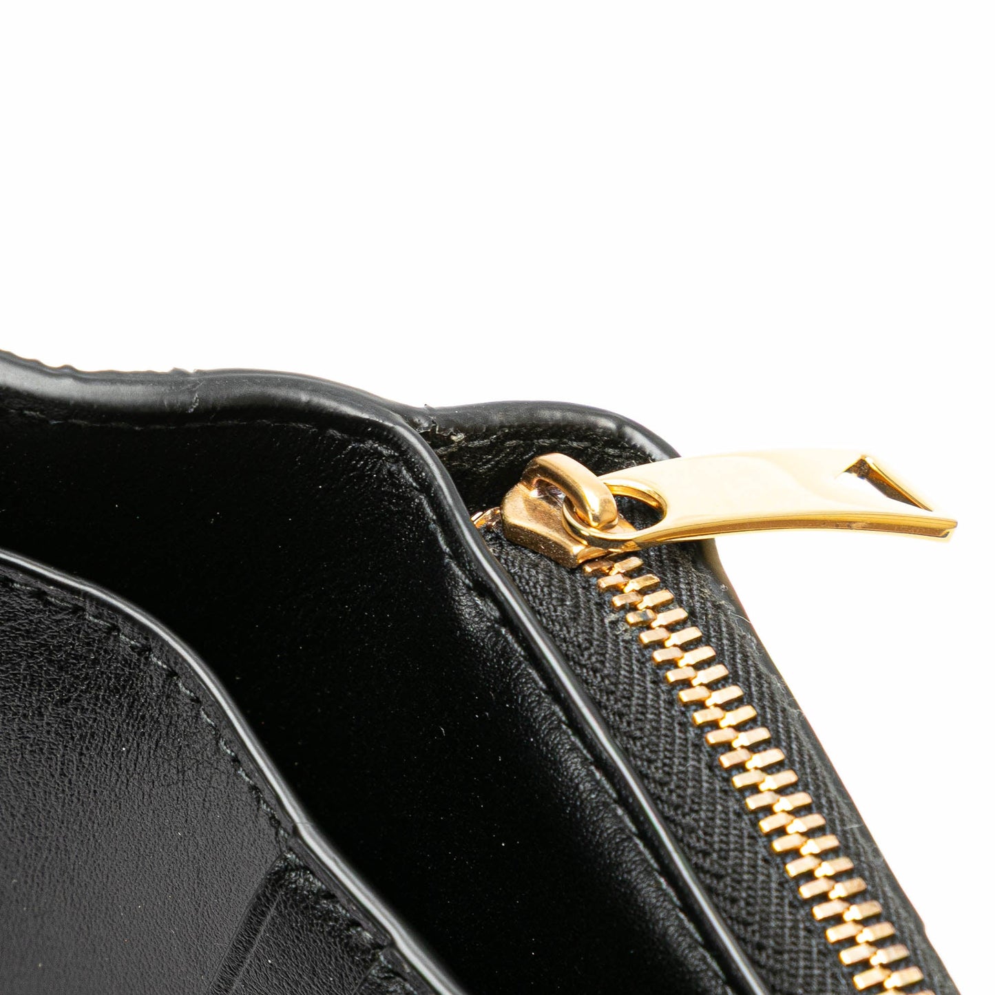 Black Bottega Veneta Lambskin Maxi Intreccio Cassette Bifold Zip Wallet