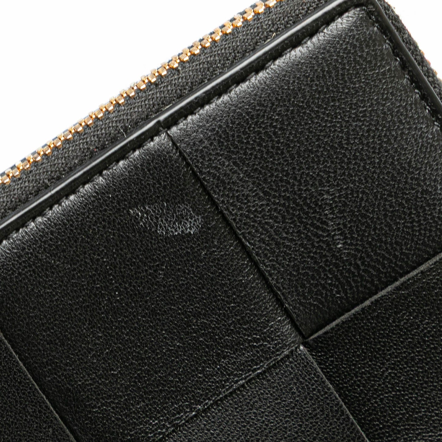 Black Bottega Veneta Lambskin Maxi Intreccio Cassette Bifold Zip Wallet