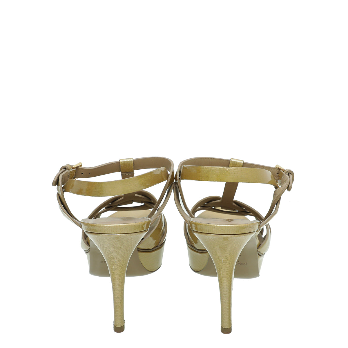 YSL Metallic Gold Tribute Sandal 38