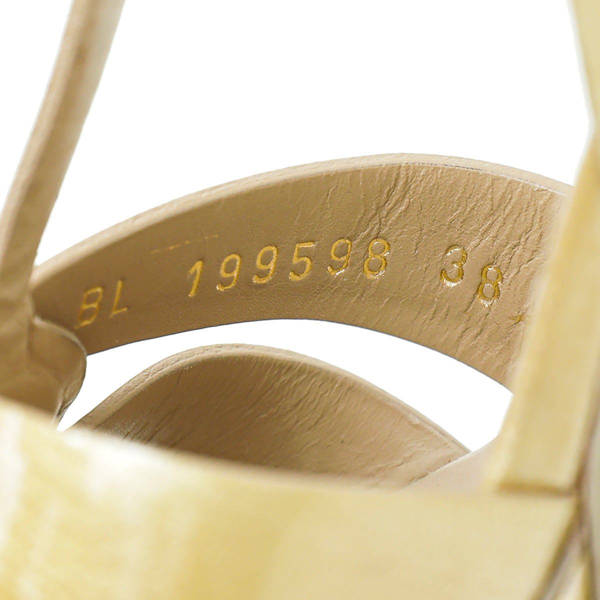 YSL Metallic Gold Tribute Sandal 38