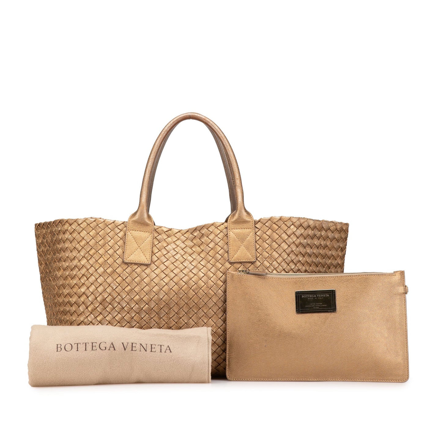 Bottega Veneta Sac Medium Lambskin Intreccio Cabat Tote
