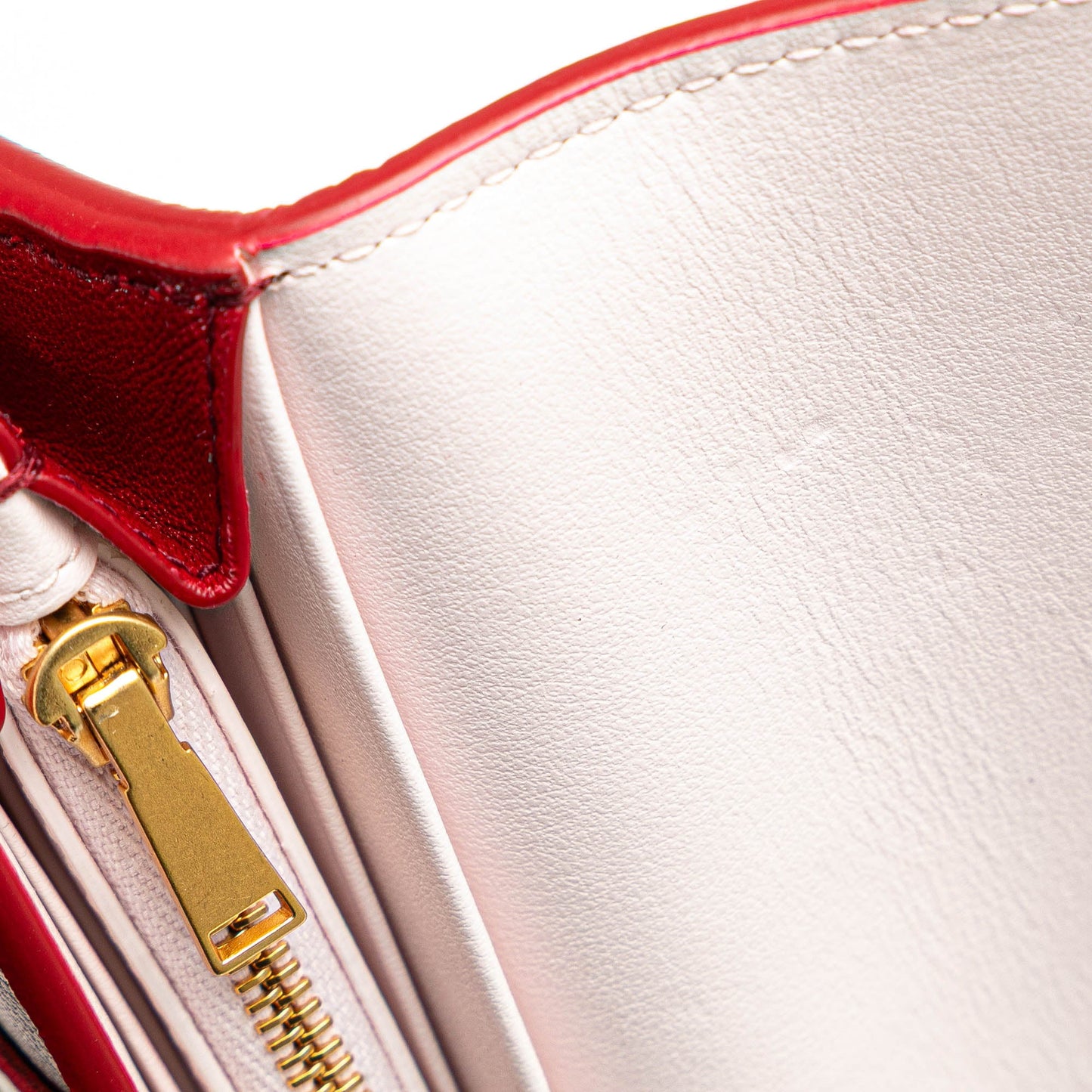 Red Bottega Veneta Large Lambskin Intreccio Cassette Flap Wallet