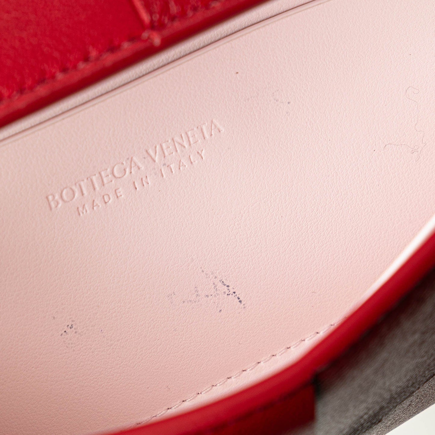 Red Bottega Veneta Large Lambskin Intreccio Cassette Flap Wallet