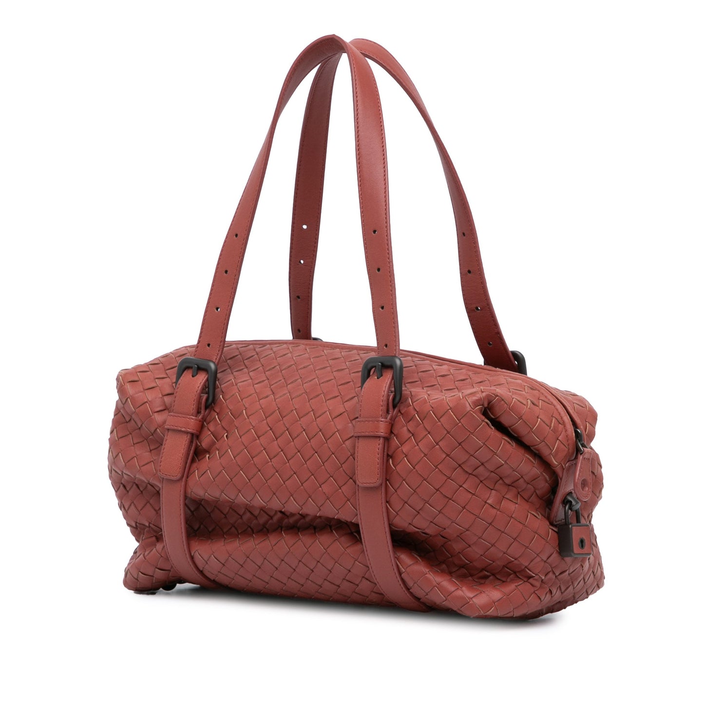 Red Bottega Veneta Nappa Intrecciato Montaigne Shoulder Bag