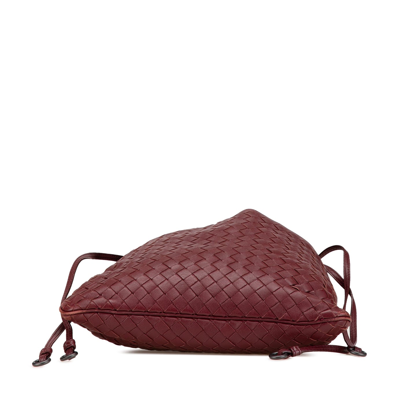 Red Bottega Veneta Nappa Intrecciato Drawstring Crossbody