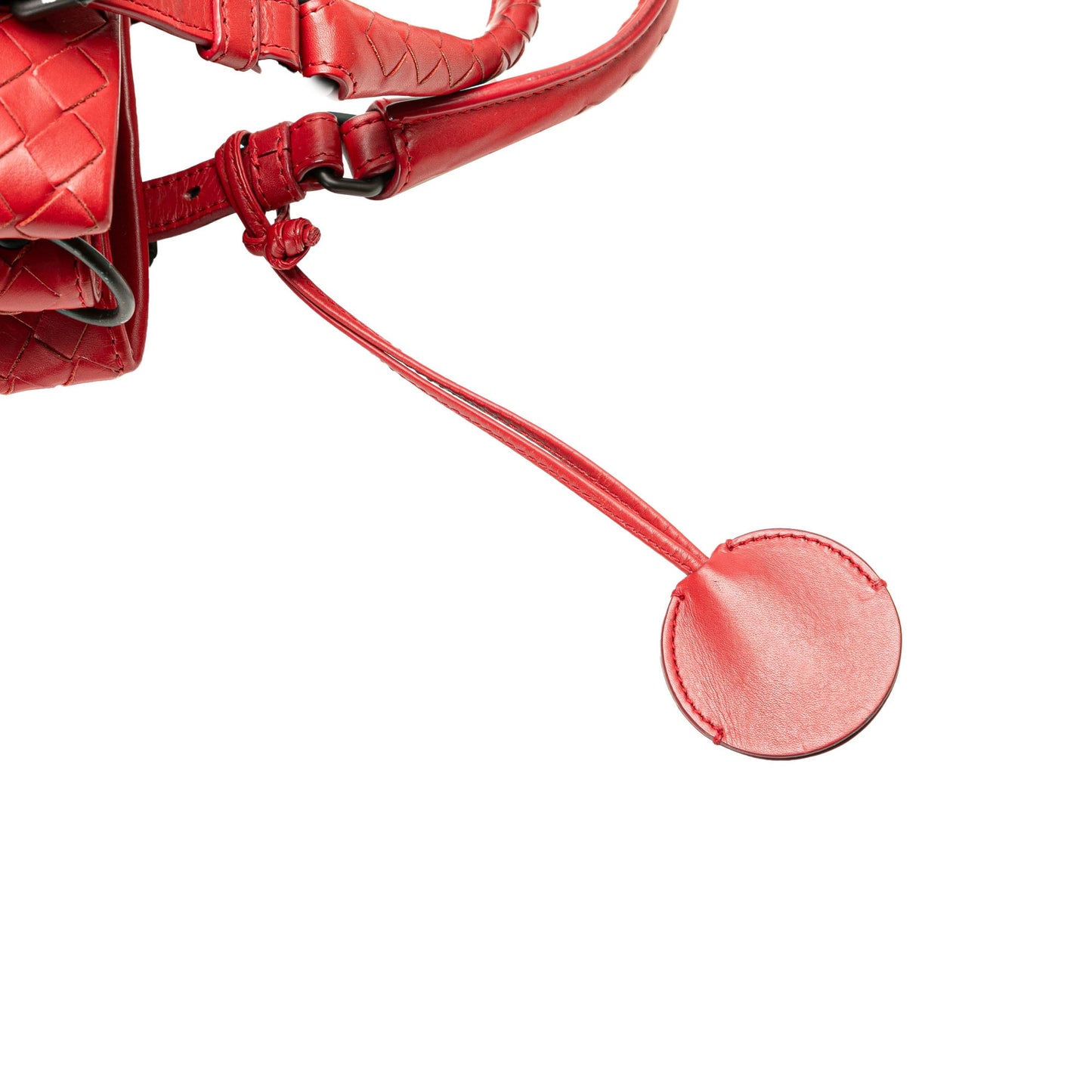 Red Bottega Veneta Mini Nappa Intrecciato Roma Satchel