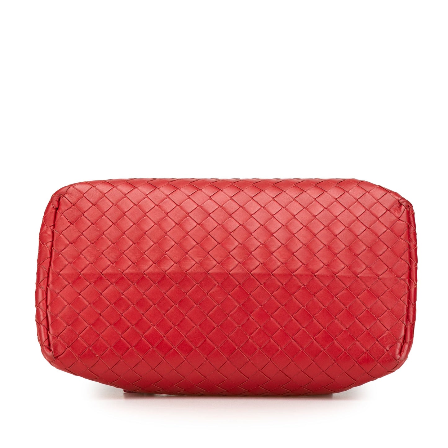 Red Bottega Veneta Mini Nappa Intrecciato Roma Satchel