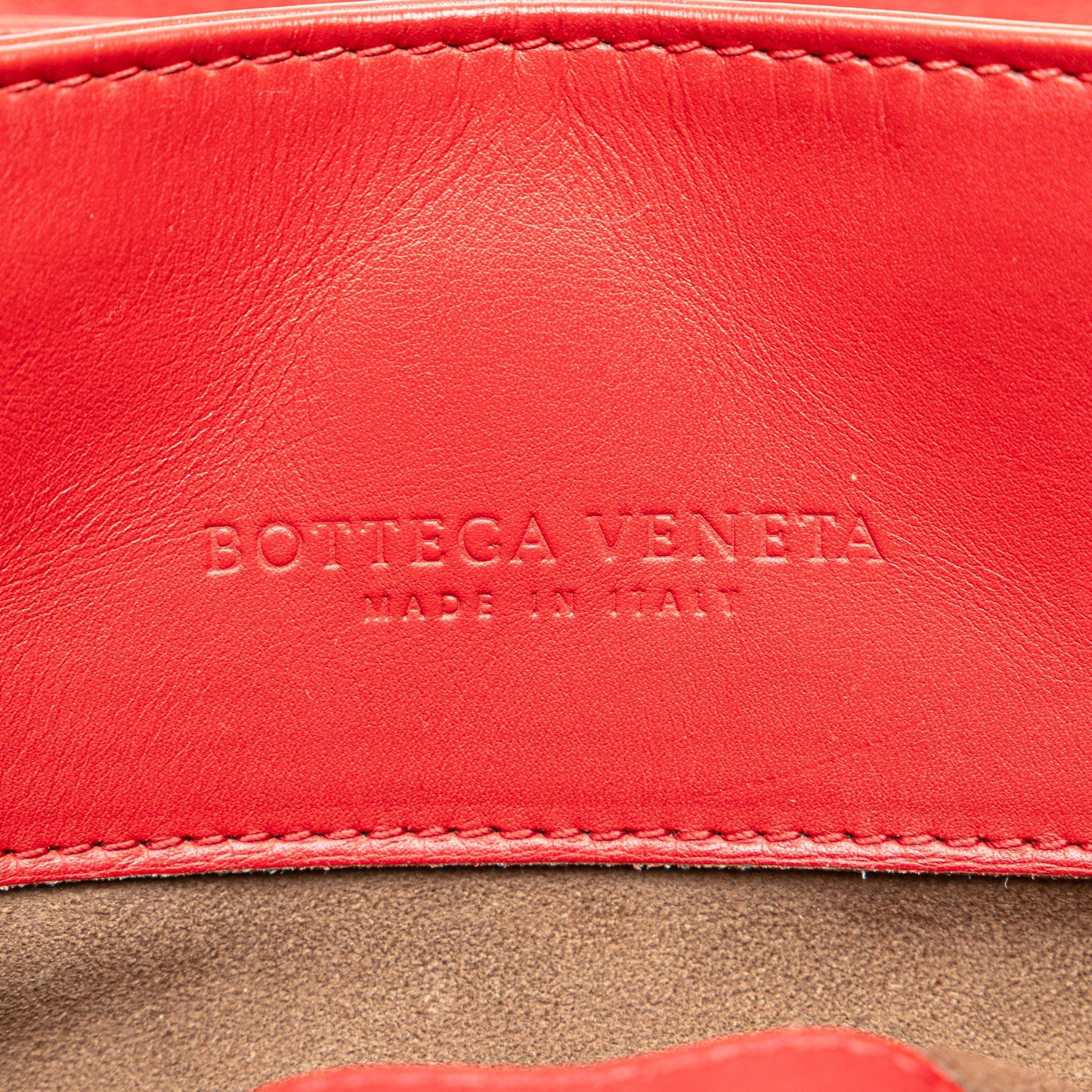 Red Bottega Veneta Mini Nappa Intrecciato Roma Satchel