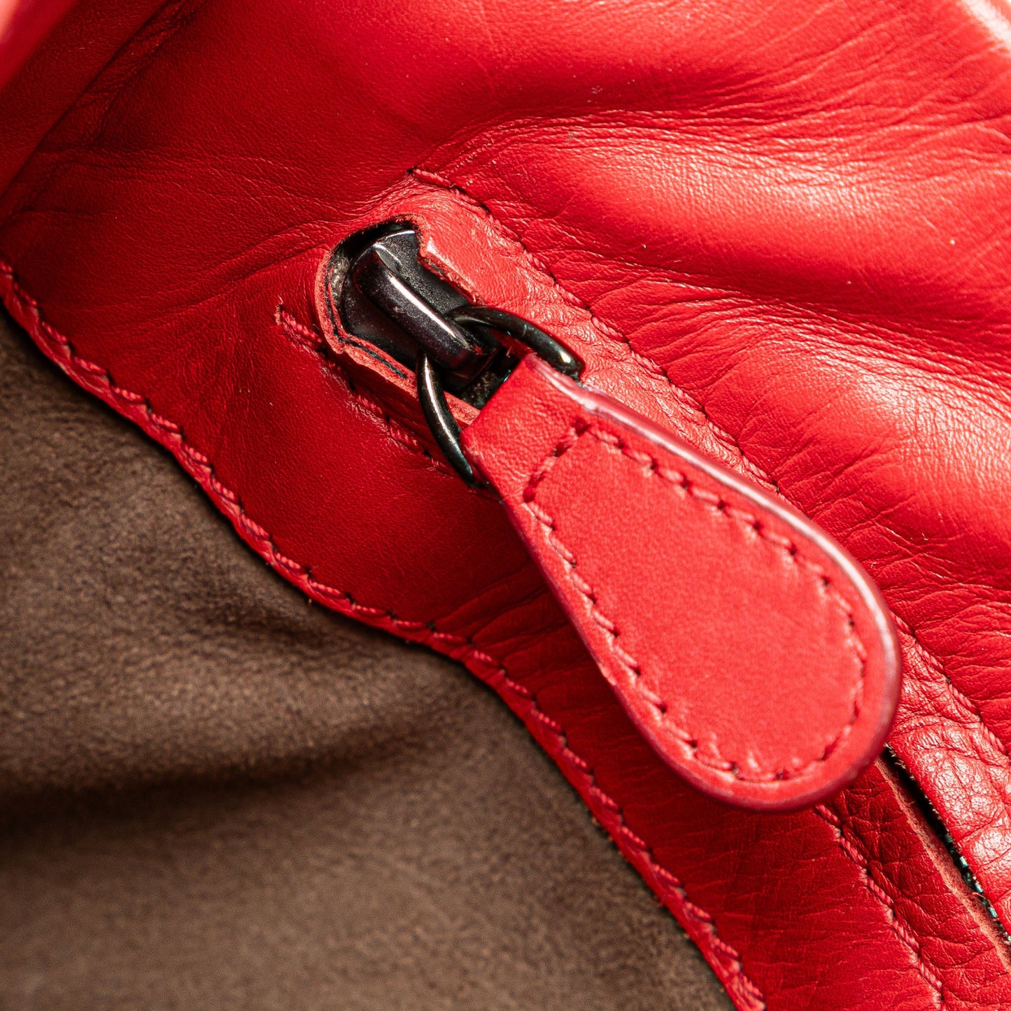 Red Bottega Veneta Mini Nappa Intrecciato Roma Satchel