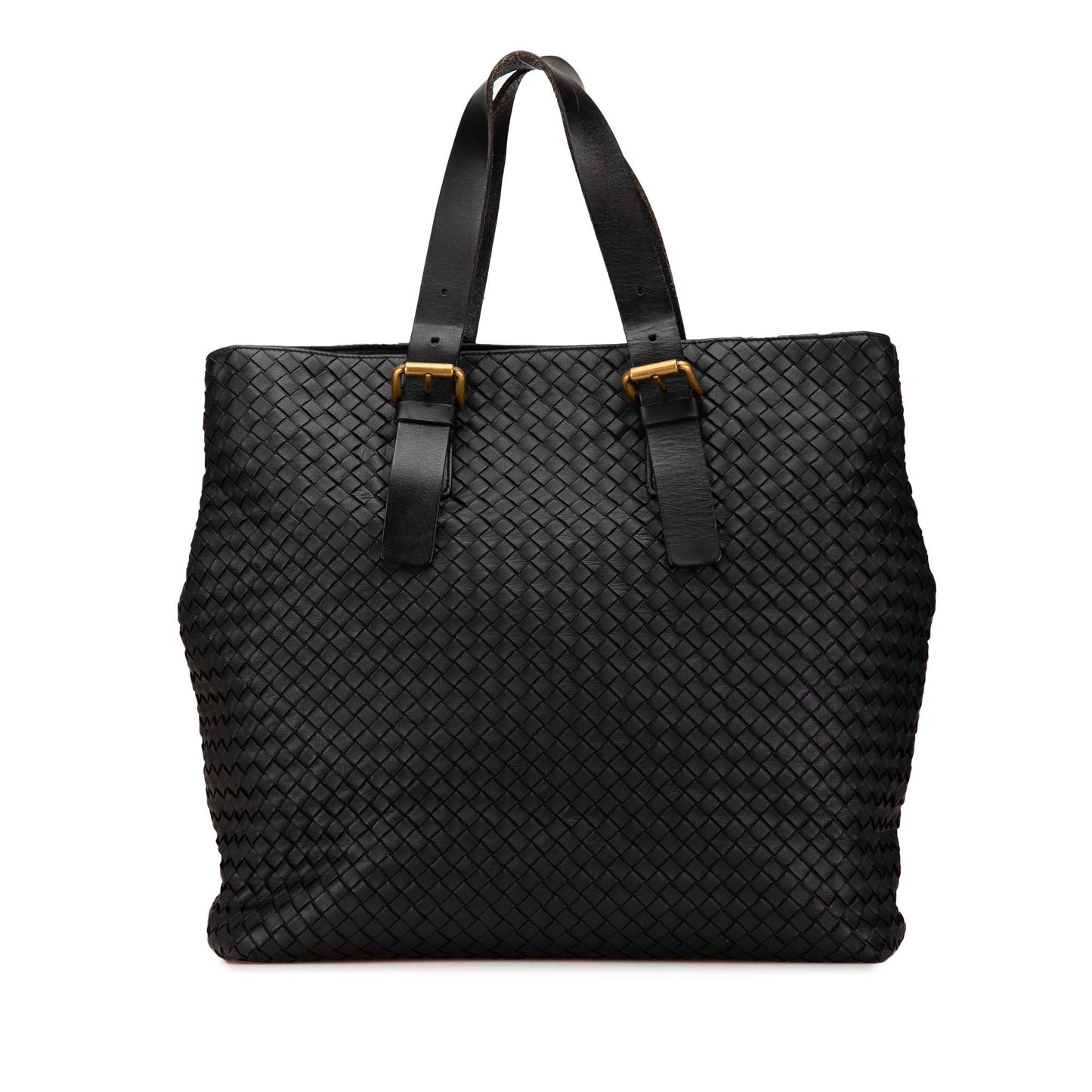 Black Bottega Veneta Nappa Intrecciato Belt Strap Tote