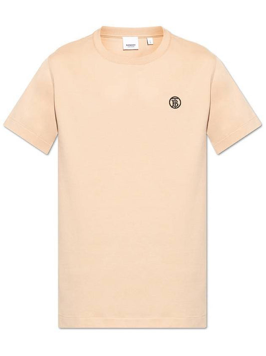 Burberry TB Monogram Embroidered Short Sleeve T-Shirt Beige