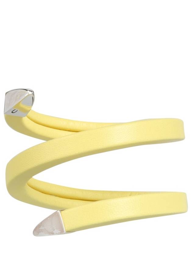 Bottega Veneta Spiral Metal Cuff Bracelet Lemon