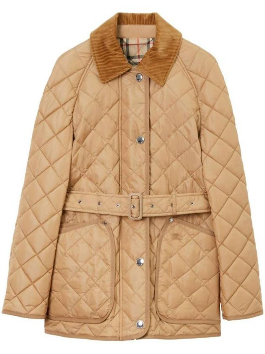 Burberry Diamond Quilted Nylon Jacket Beige
