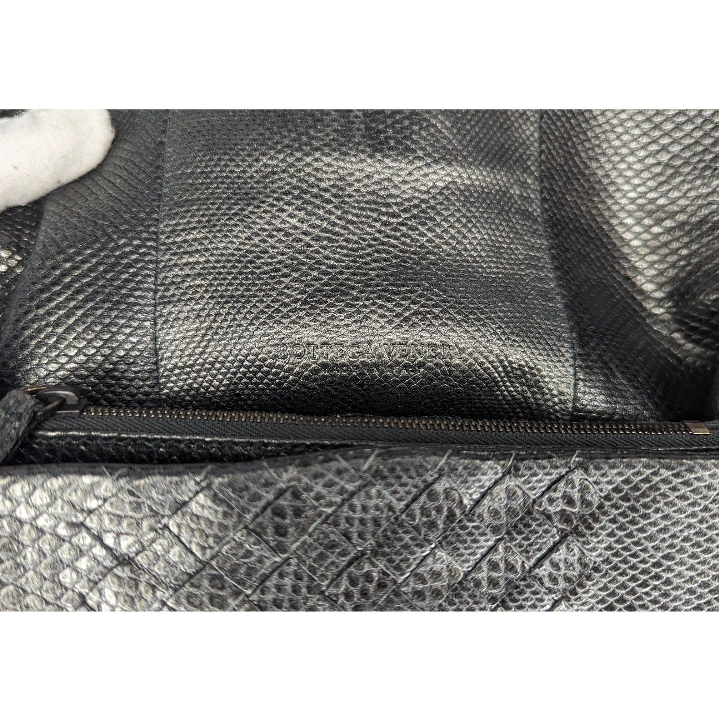 Bottega Veneta Intrecciato-Trimmed Karung Clutch