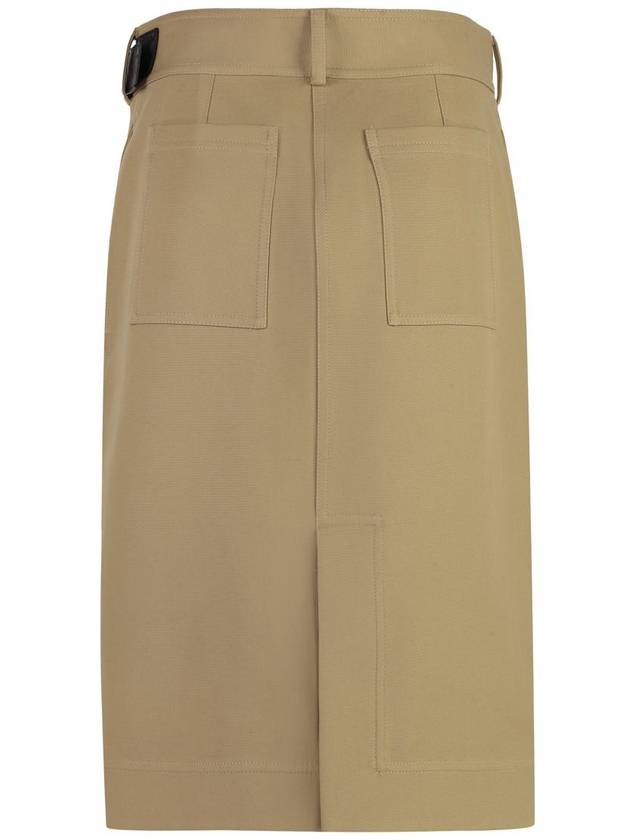 Bottega Veneta Belted Midi H-Line Skirt Nude