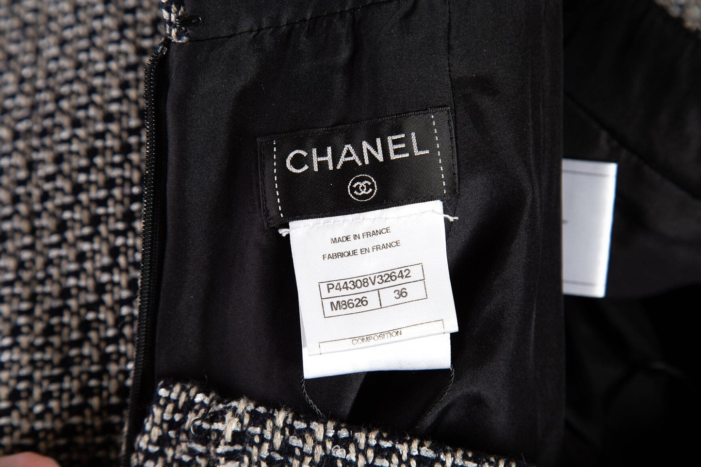 Chanel Black and Brown Tweed Flare Skirt SZ 36