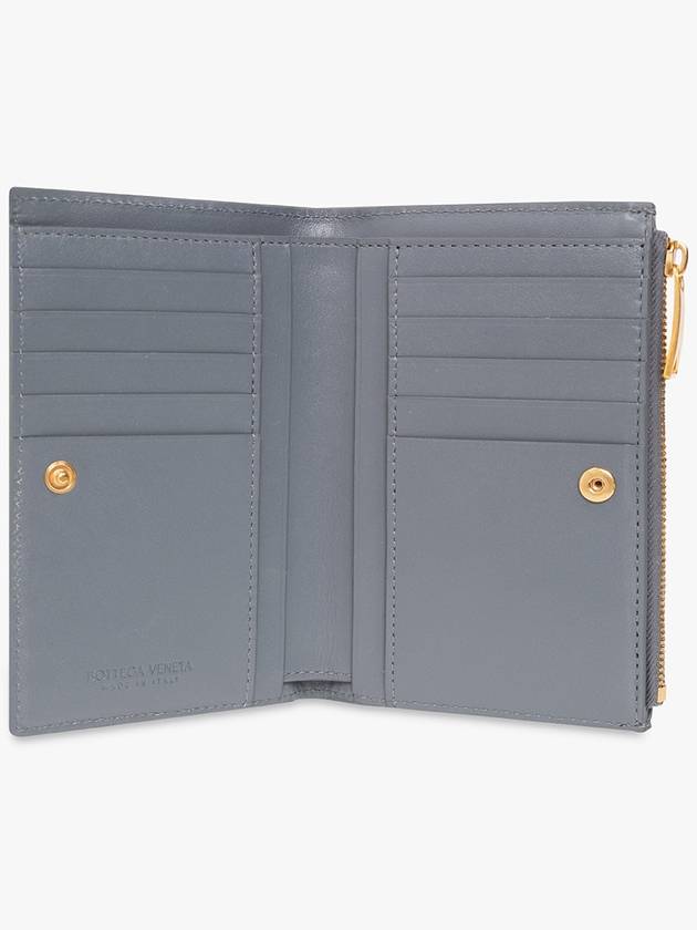 Bottega Veneta Women's Intrecciato Leather Medium Wallet Gray