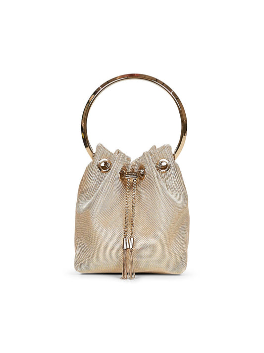 Jimmy Choo Women Champagne Bon Bon Bucket Bag