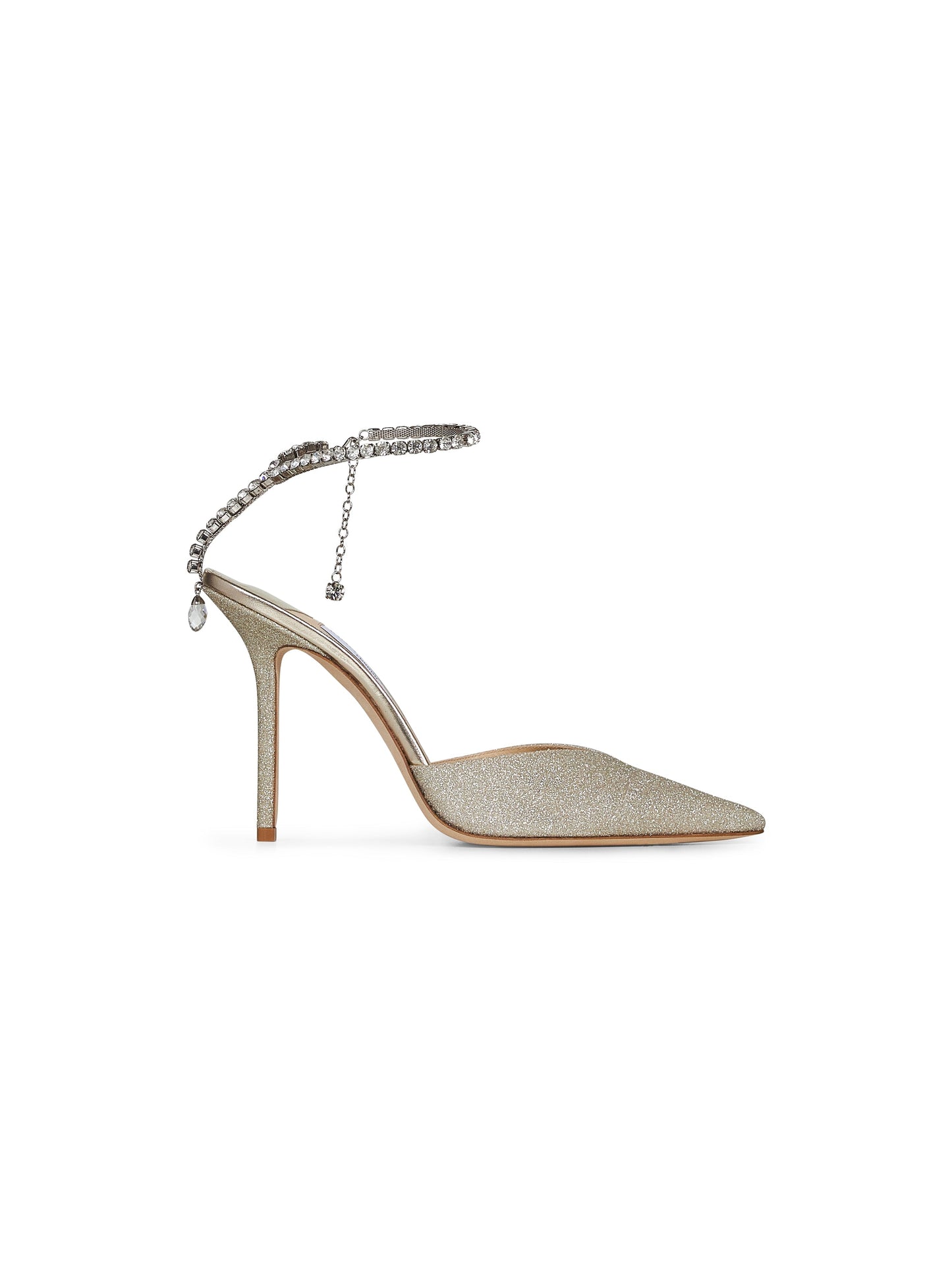 Jimmy Choo Women Platinum Glitter Saeda 100 Pumps