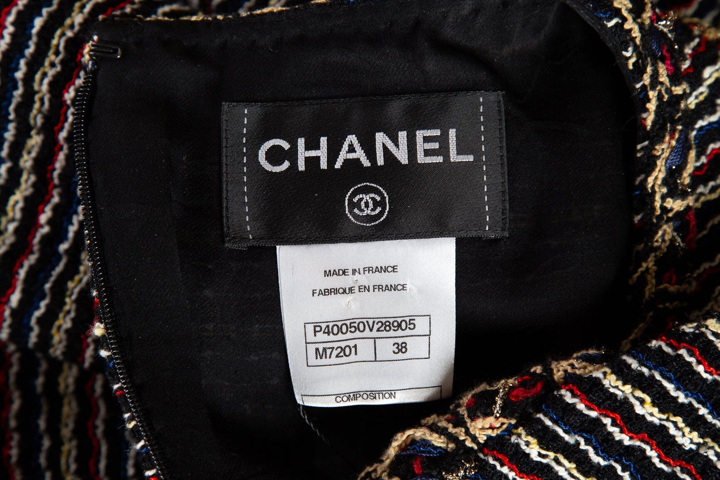 Chanel Multicolor Tweed Sleeveless Mini Dress SZ 38