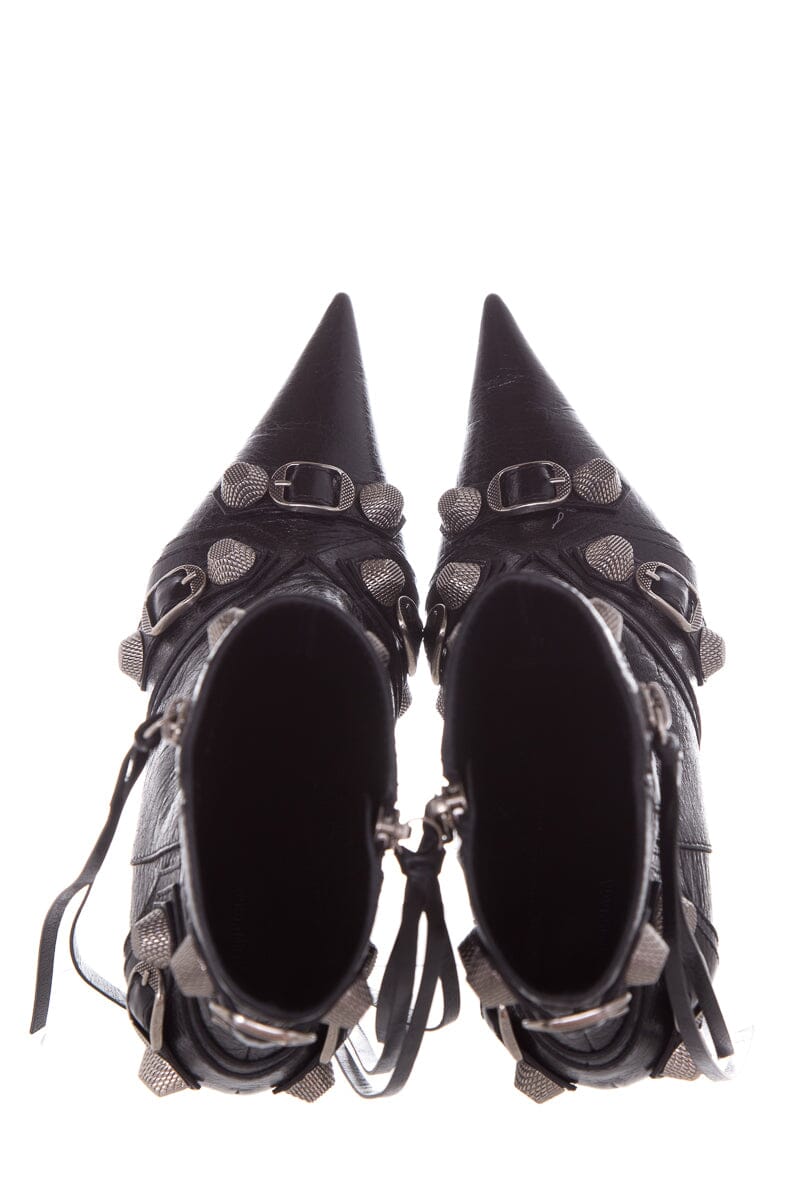 Balenciaga '22 Cagole Black Lambskin Leather Boots SZ 37