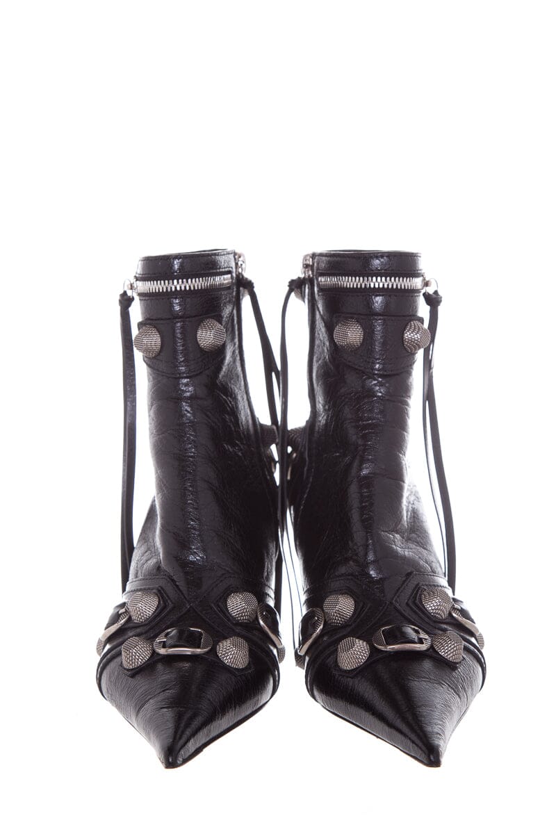 Balenciaga '22 Cagole Black Lambskin Leather Boots SZ 37