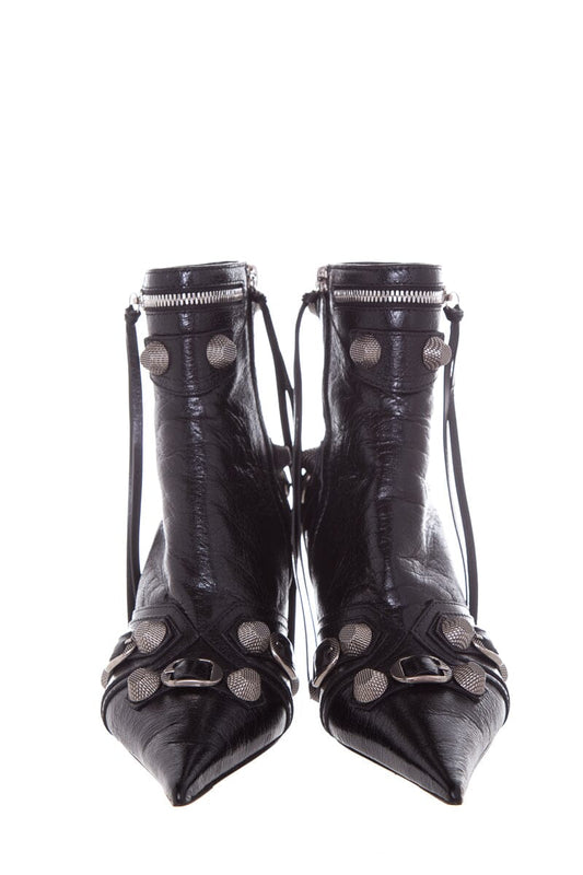 Balenciaga '22 Cagole Black Lambskin Leather Boots SZ 37