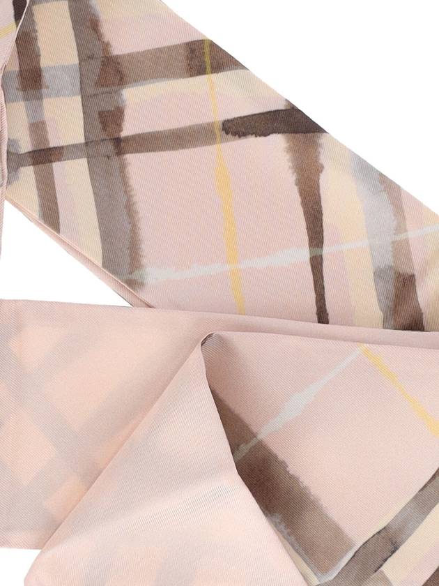 Burberry Skinny Reversible Check Silk Scarf Teacup