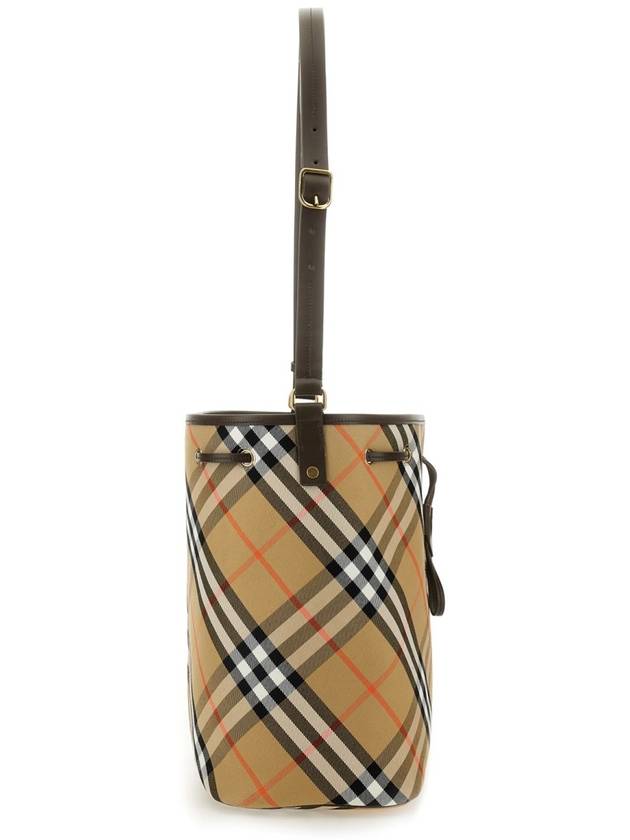 Burberry Check Cotton Bucket Bag Beige