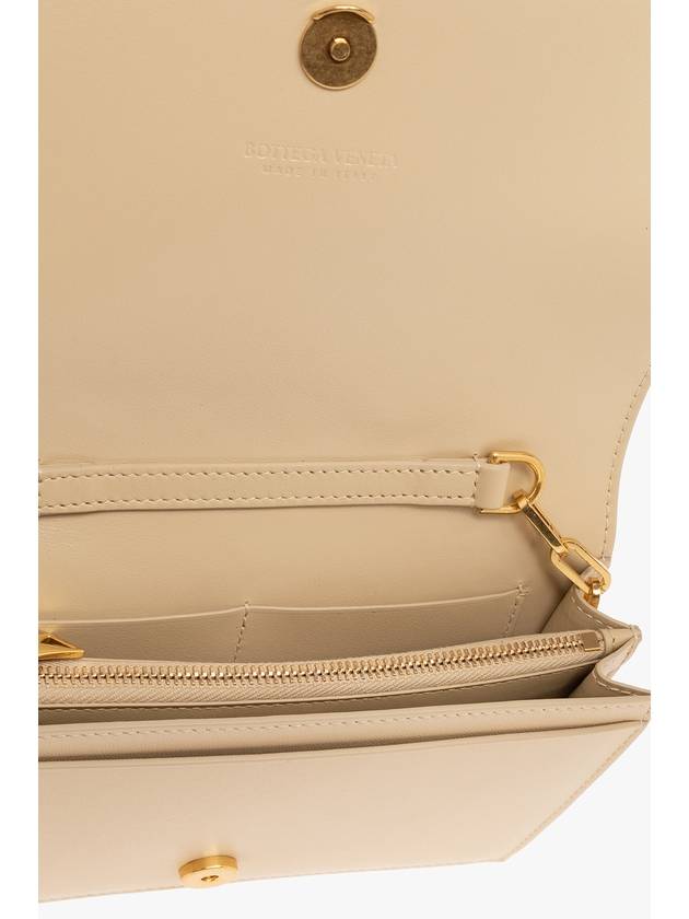Bottega Veneta Intrecciato Chain Leather Mini Cross Bag Beige