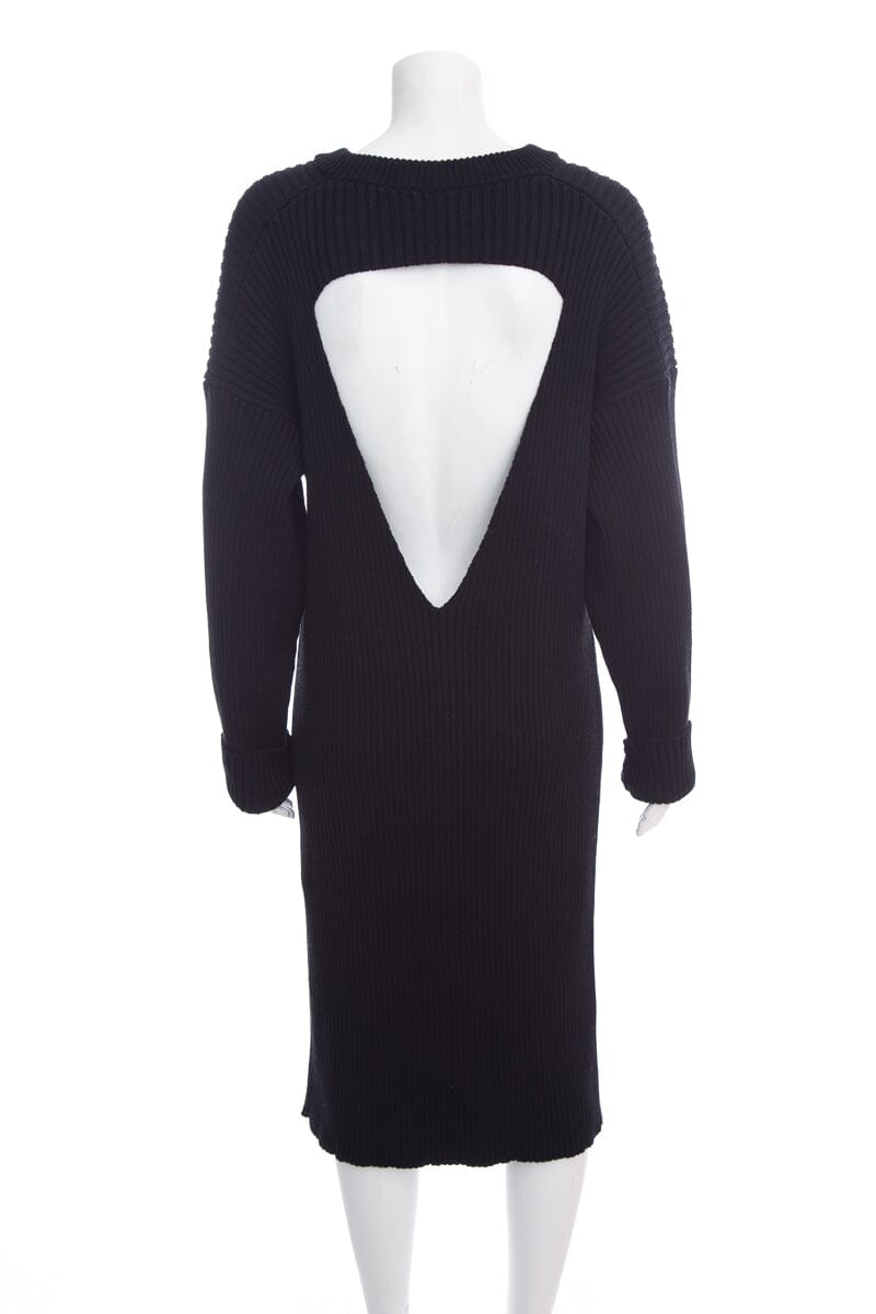 Bottega Veneta Black Knit Long Sleeve Dress SZ S