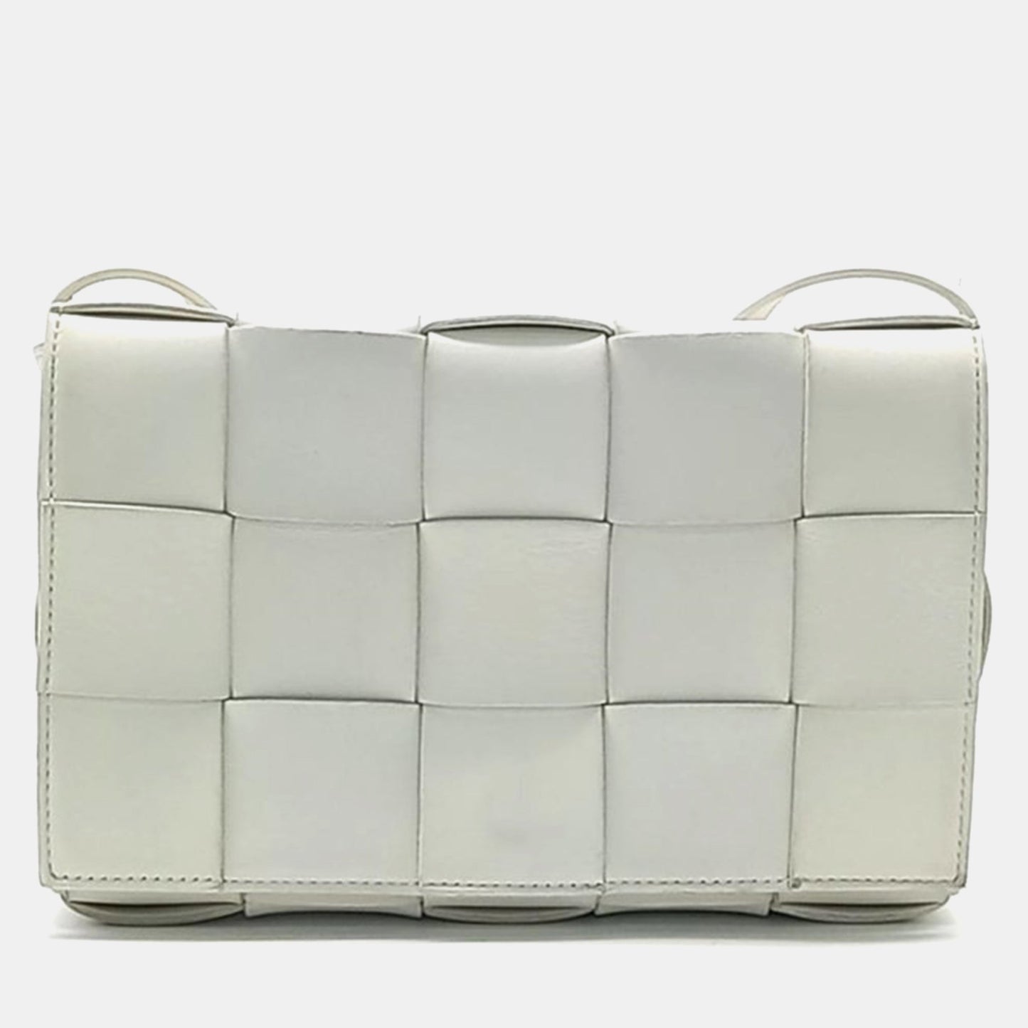 Bottega Veneta White Leather Cassette Shoulder Bag
