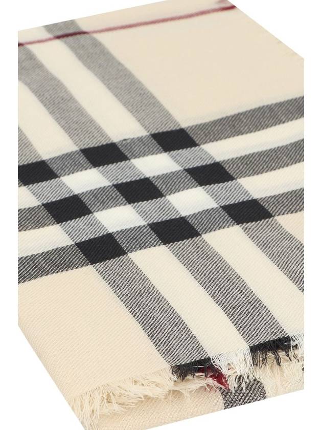 Burberry Checked Wool Scarf Beige