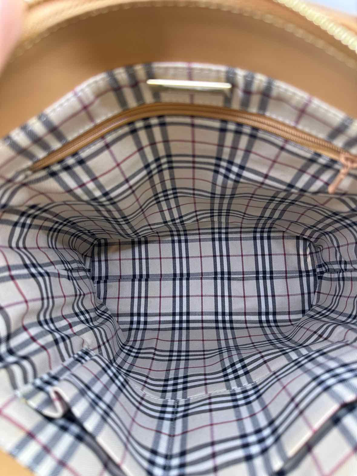 BURBERRY Camel Leather Solid Handbag