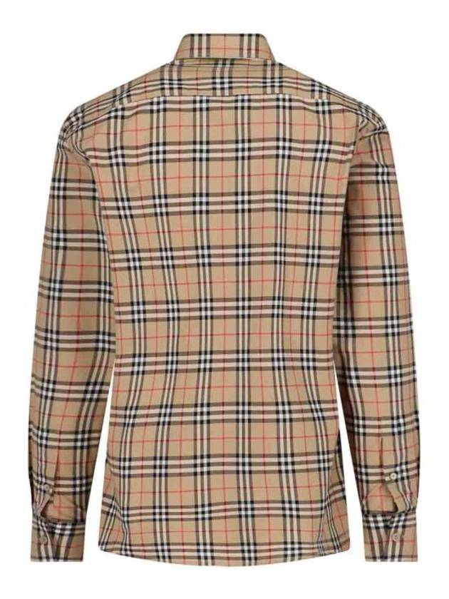Burberry Vintage Check Pattern Long Sleeve Shirt Beige