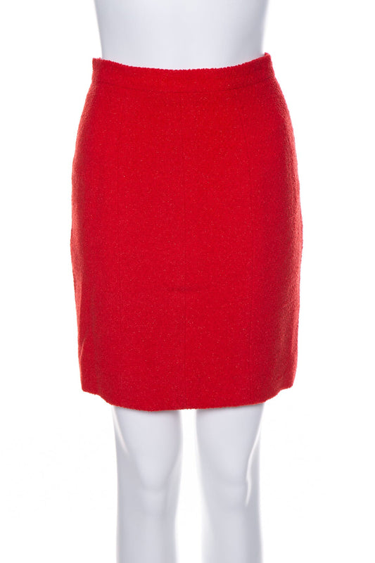 Chanel Vintage 1995 Red Tweed Skirt SZ 36