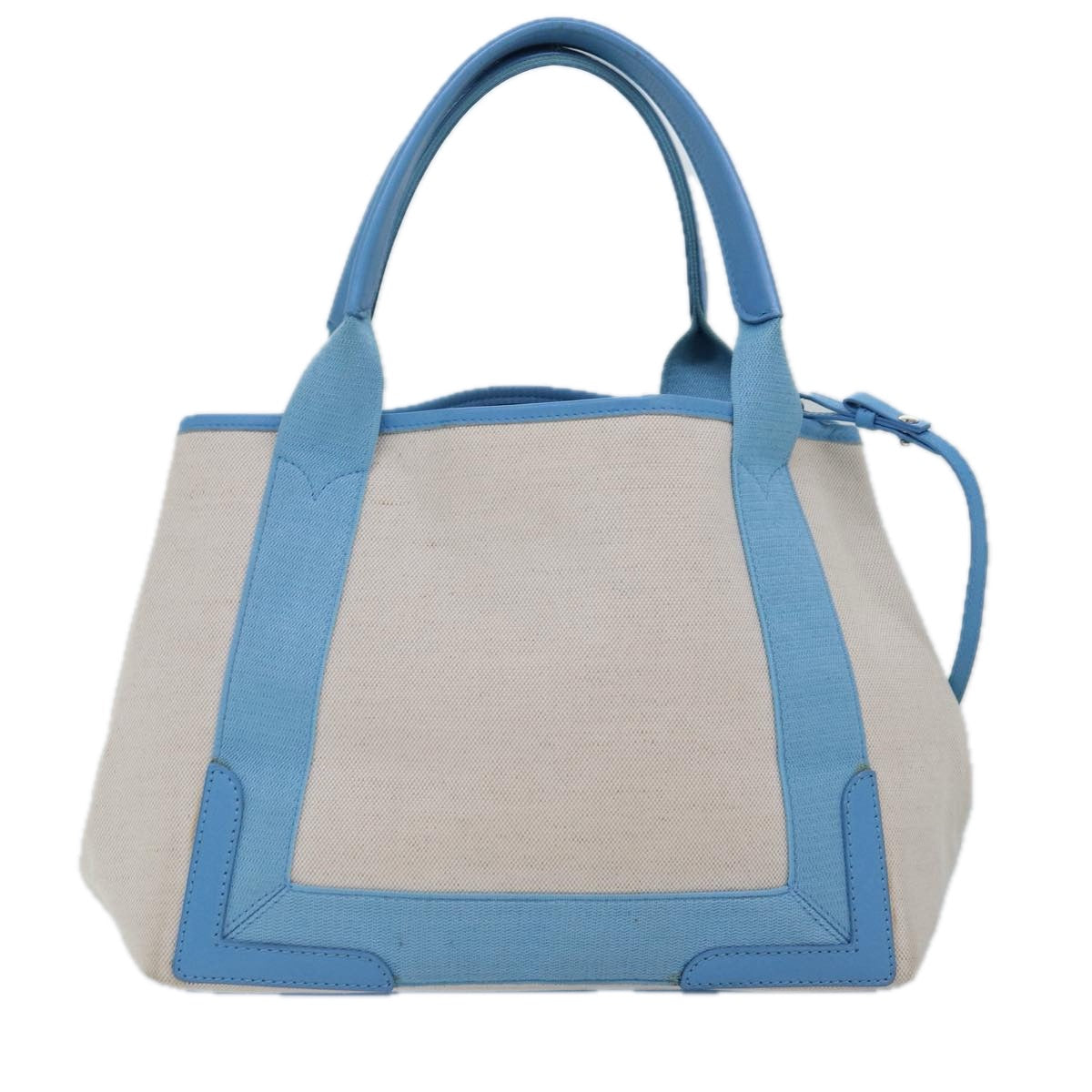 BALENCIAGA Navy Cabas S Hand Bag Canvas Blue Gray 339933 Auth ac3029