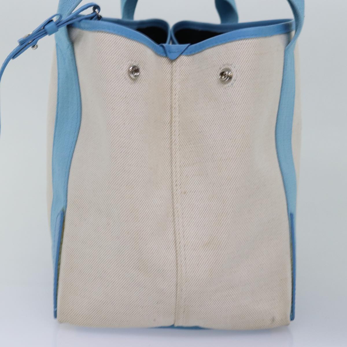 BALENCIAGA Navy Cabas S Hand Bag Canvas Blue Gray 339933 Auth ac3029