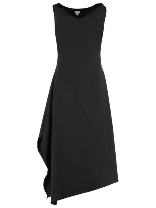 Bottega Veneta Midi Dress 743355V2T30 1000 BLACK