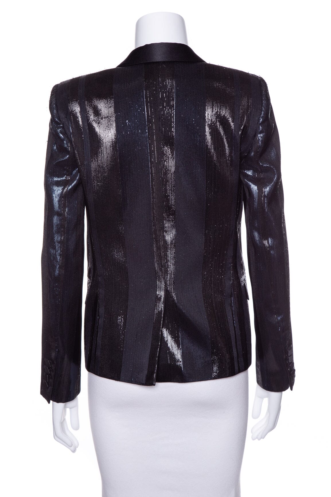 Yves Saint Laurent Black Stripped Lurex Blazer SZ XS/S