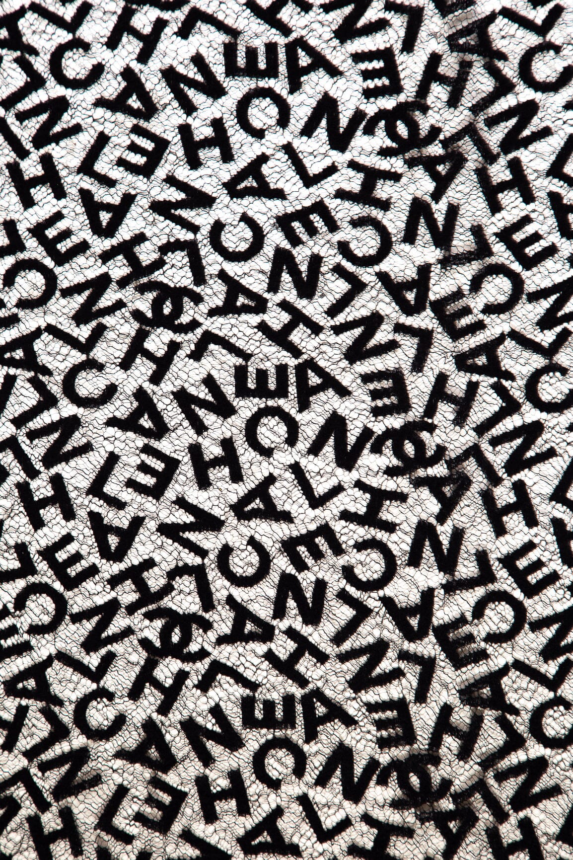 Chanel Vintage 1998 Autumn Black Lace Embroidery Shawl