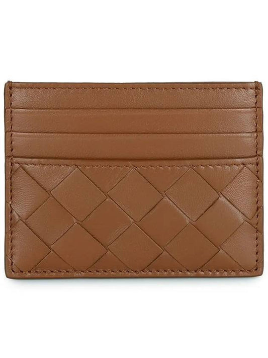 Bottega Veneta Intrecciato Leather Card Holder Brown