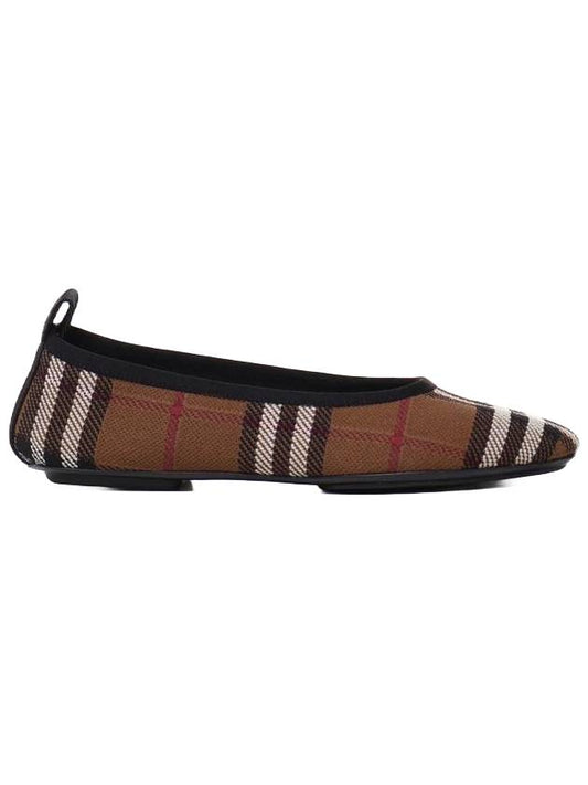 Burberry Women's Check Ballerina Flats Dark Burch Brown