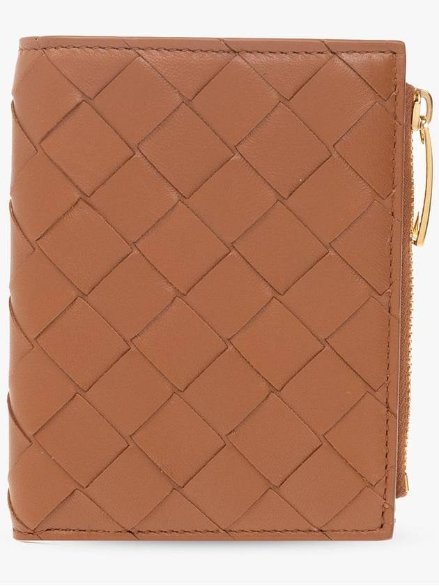 Bottega Veneta Intrecciato Small Leather Half Wallet Wood